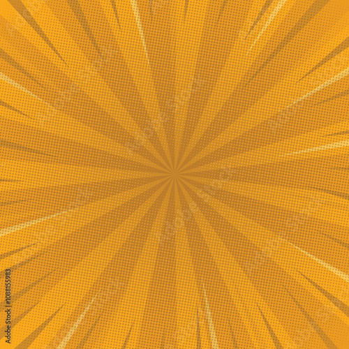 yellow comic sunburst spiral rays retro background