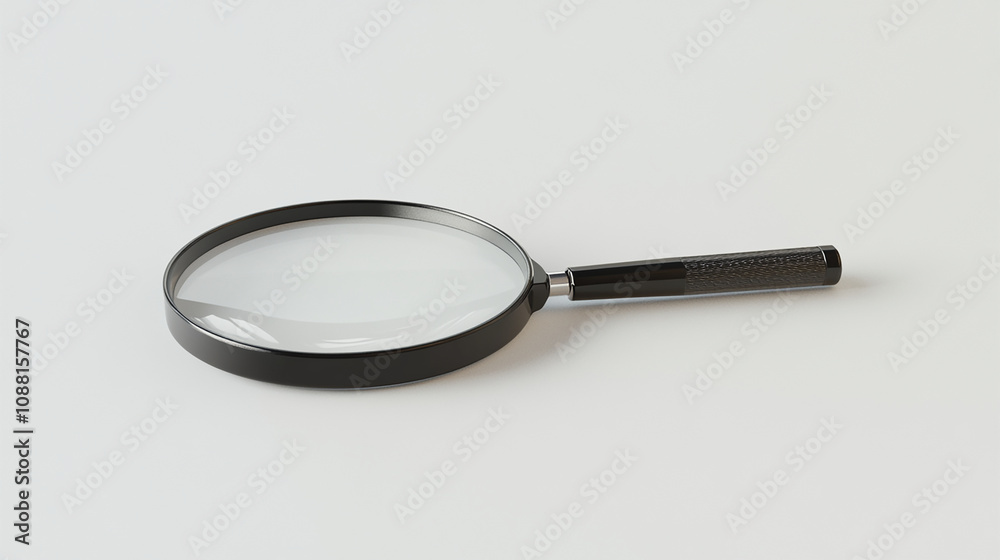 A classic magnifying glass isolated on white A classic magnifying glass isolated on white