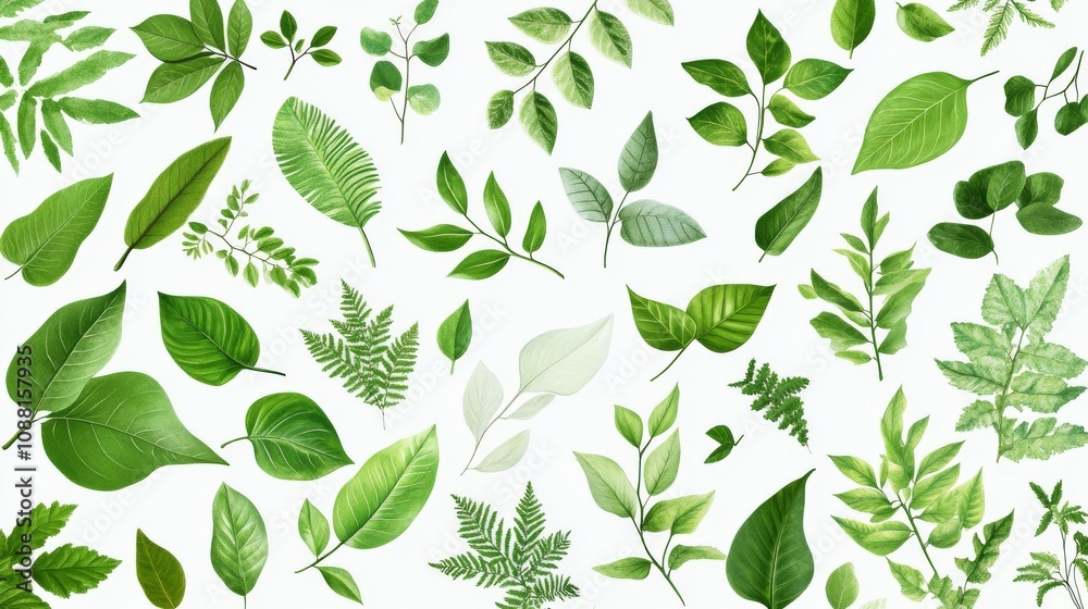 68.A diverse set of greenery elements, featuring fresh, vibrant leaves in various shapes and sizes. The foliage is arranged in a flowing pattern, with attention to detail in the leaf veins and edges, 68.A diverse set of greenery elements, featuring fresh, vibrant leaves in various shapes and sizes. The foliage is arranged in a flowing pattern, with attention to detail in the leaf veins and edges,