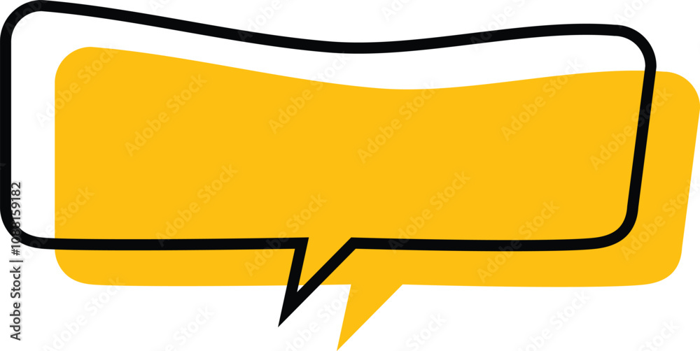 Yellow Filled Speech Balloon with Black Border Yellow Filled Speech Balloon with Black Border