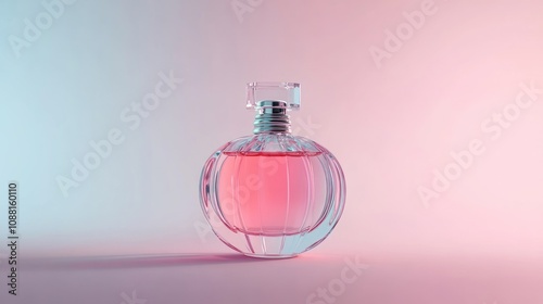 Perfume Bottle on Pink Background photo