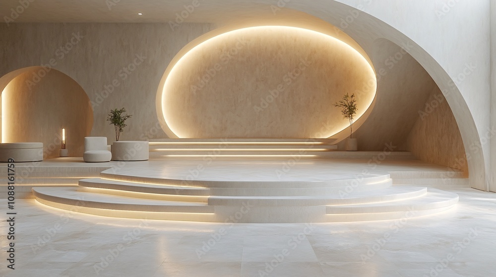 Modern Abstract Podium with Geometric Light Design Modern Abstract Podium with Geometric Light Design