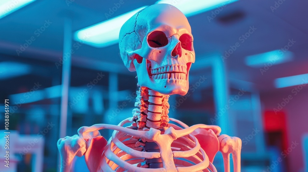 Anatomical Model of Human Skeleton in Clinical Setting