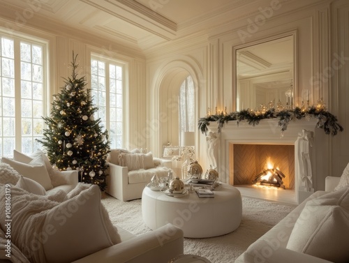 Elegant Living Room Christm...