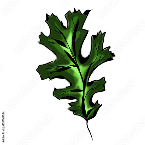 A simple, line-art illustration of a leaf3 photo