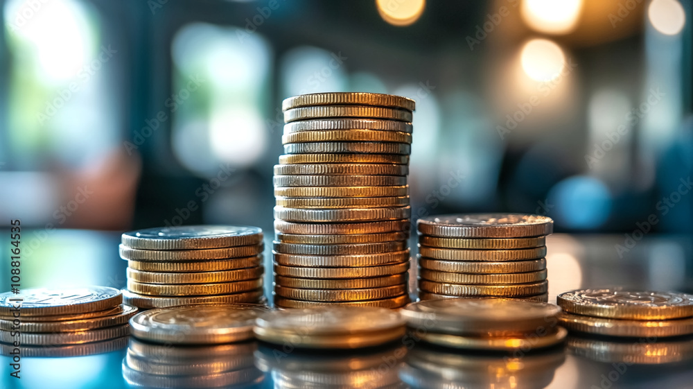 stack of coins, Financial , saving concept