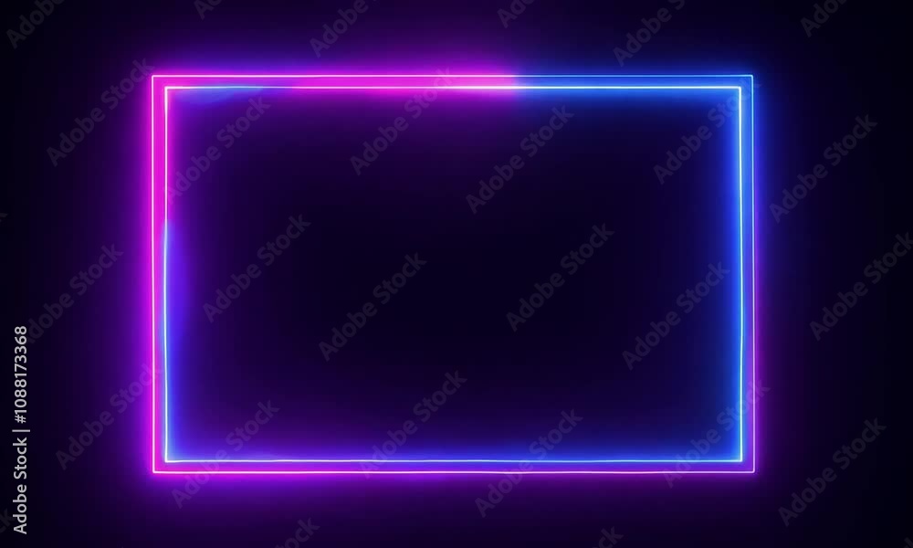 neon purple laser effect creating glowing rectangular frame with dynamic visuals. neon purple laser effect creating glowing rectangular frame with dynamic visuals.