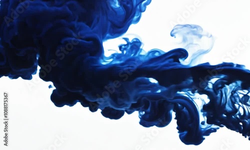 Ethereal Abstract Fluid Blue Smoke Swirls Gracefully in Enchanting Atmosphere
