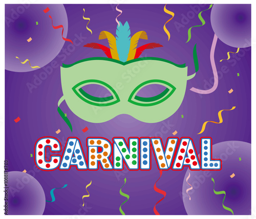 Festive mardi gras celebration concept with masks designed for greeting cards, banners, posts, and flyers. Carnival concept.