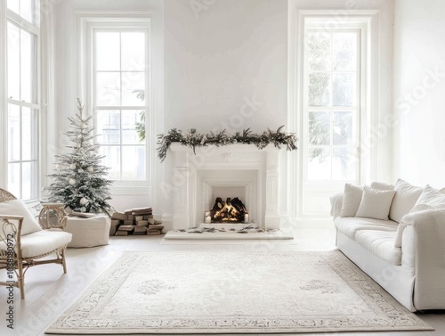 White Room Christmas Firepl...