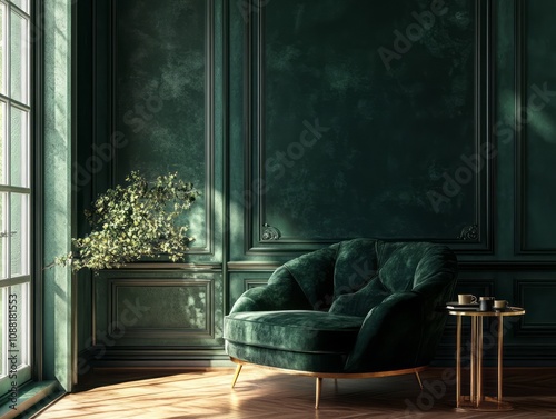 Emerald Green Velvet Chair ...