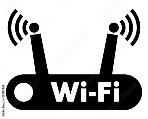 wifiルーターのアイコン 黒