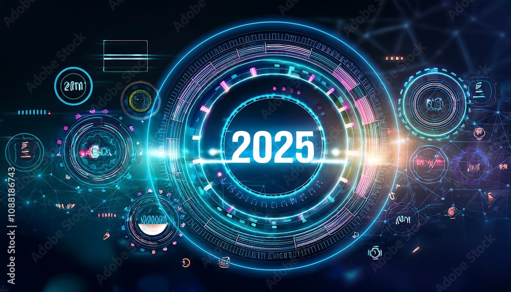 Creative loading bar design showcasing progress with modern graphics for the year 2025. Generative AI
