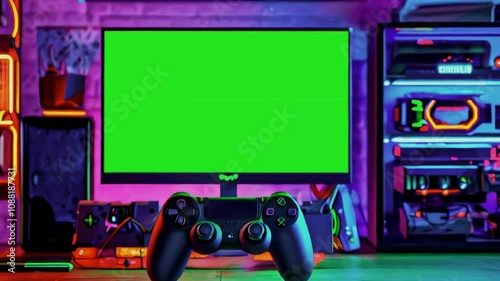 Gaming Setup with Green Screen:  Perfect for Streamers & Editors