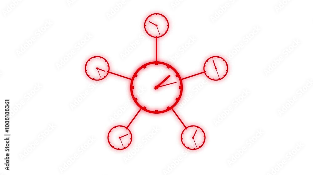 Abstract meeting time icon animation white background. Flat design business concept schedule clock icon animation. Time management, meeting planning strategy. Skills management icon animation. Abstract meeting time icon animation white background. Flat design business concept schedule clock icon animation. Time management, meeting planning strategy. Skills management icon animation.