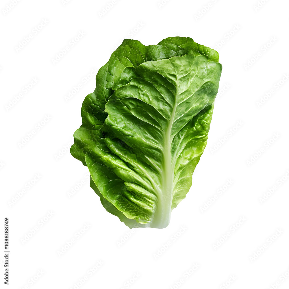 Fototapeta premium Crisp green lettuce leaf with vibrant texture and freshness, perfect for salads and healthy dishes. Ideal for culinary presentations and food photography