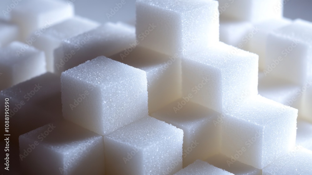 91.A towering stack of pure white sugar cubes, each one precisely aligned on top of the other, forming a perfect geometric structure. The cubes’ sharp edges and smooth surfaces catch the light, with 91.A towering stack of pure white sugar cubes, each one precisely aligned on top of the other, forming a perfect geometric structure. The cubes’ sharp edges and smooth surfaces catch the light, with