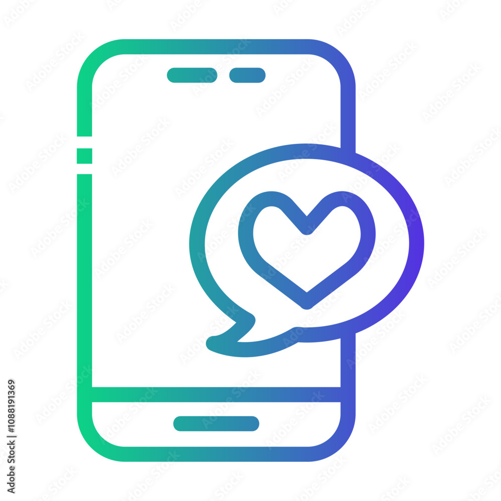 love message Line Gradient Icon