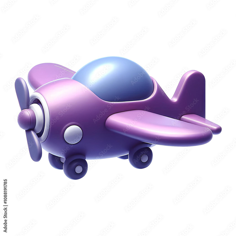 Naklejka premium Cartoon Airplane 3D Render