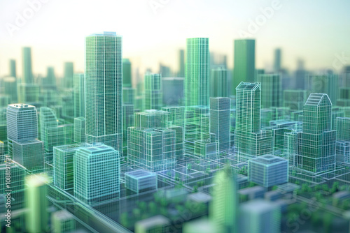 Digital twin technology for smart city management. Engineers urban planners and data analysts using virtual simulations to optimize urban environments