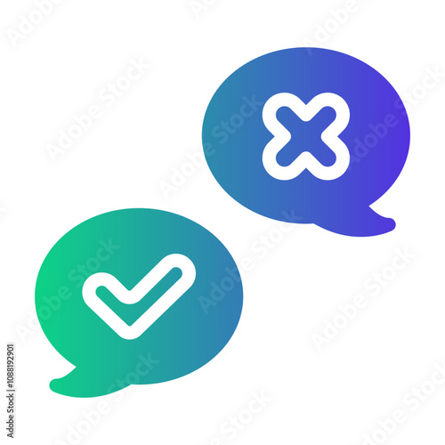 yes or true Gradient icon