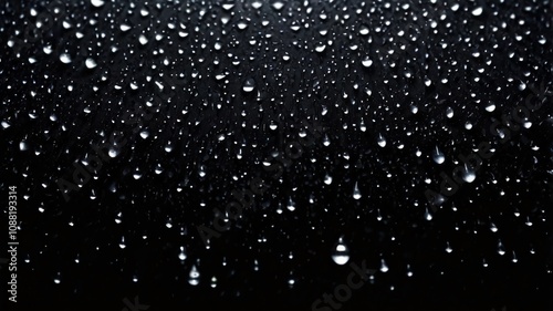 texture of white rain drops on a black background for a filter on the photo