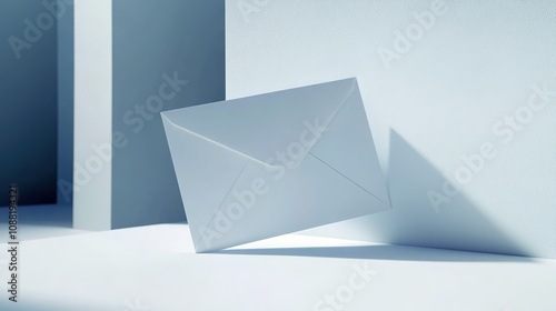 Simple and clean two-dimensional illustration of a full white email envelope, representing digital communication. The minimalist design focuses on the envelope’s classic form, showcasing a sleek 