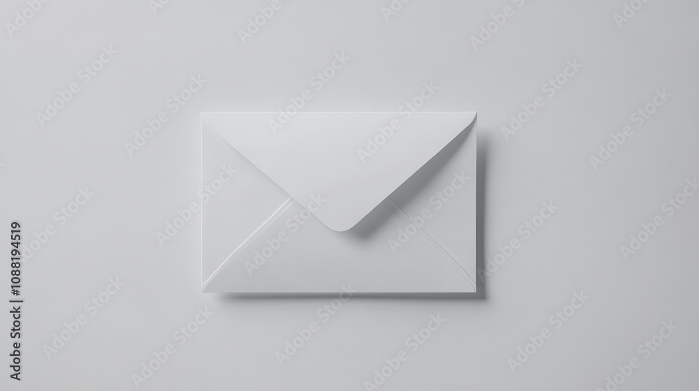 Simple and clean two-dimensional illustration of a full white email envelope, representing digital communication. The minimalist design focuses on the envelope’s classic form, showcasing a sleek Simple and clean two-dimensional illustration of a full white email envelope, representing digital communication. The minimalist design focuses on the envelope’s classic form, showcasing a sleek