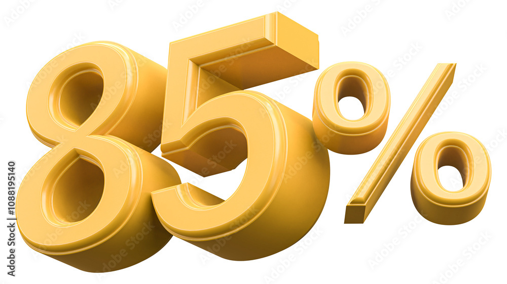 85 Percent Off Discount Gold Number 3D Render 85 Percent Off Discount Gold Number 3D Render