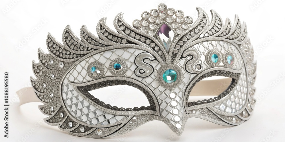 Glittery Silver S Head A dazzling silver s head mask embellished with sparkles and rhinestones. The eyes shine brightly and the mask features a fierce yet inviting expression with Glittery Silver S Head A dazzling silver s head mask embellished with sparkles and rhinestones. The eyes shine brightly and the mask features a fierce yet inviting expression with