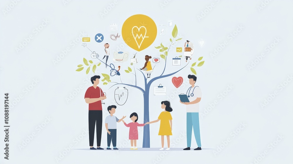 Family Tree Infographic for Health and Insurance Coverage Family Tree Infographic for Health and Insurance Coverage