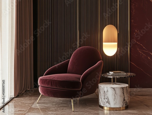 Luxurious Velvet Armchair w...