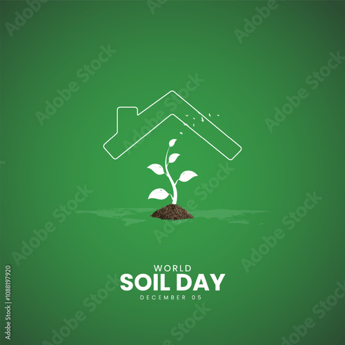  World Soil Day creative concept, World Soil Day creative design on December 5th. Environment day ads, 3d Illustration photo