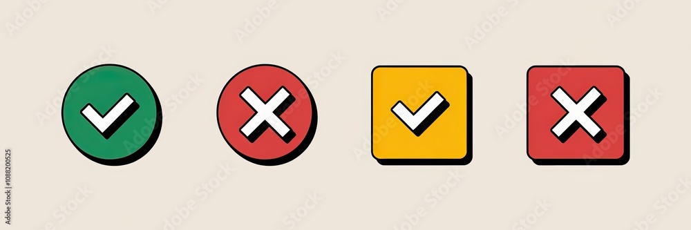 Obraz premium vector illustration of colorful symbols with flowers and background, featuring warning, attention, and information icons in red, glass, and metal styles for web and business design