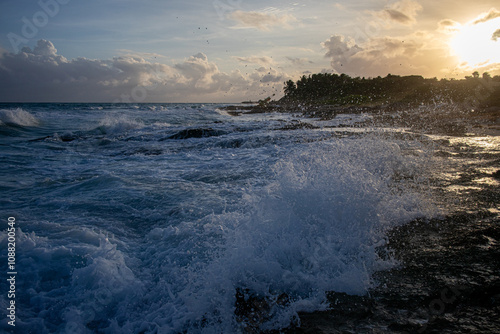 sunset over the Caribbean sea