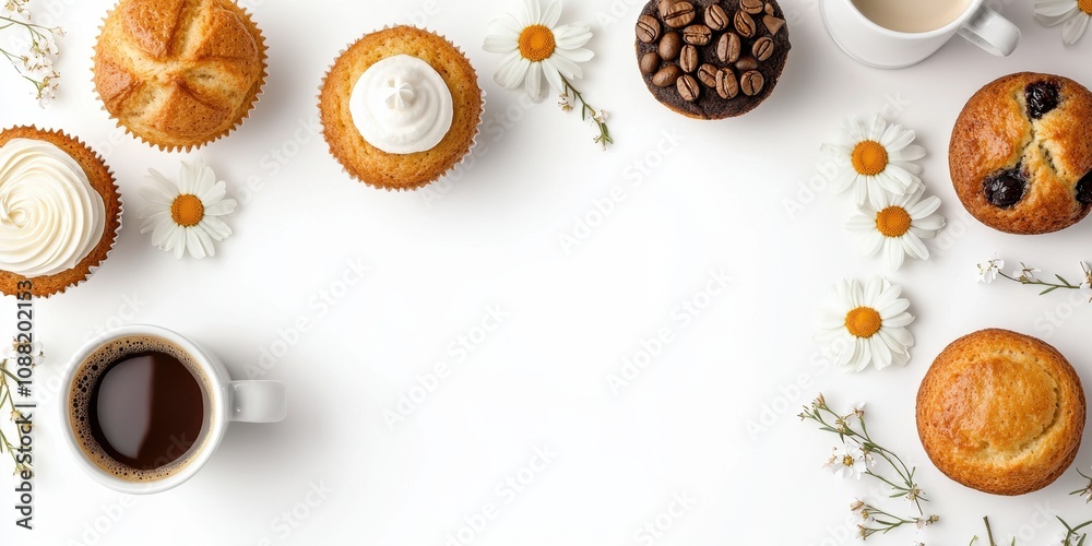coffee and bakery , bistro , menu Delicious treats and coffee arrangement coffee and bakery , bistro , menu Delicious treats and coffee arrangement