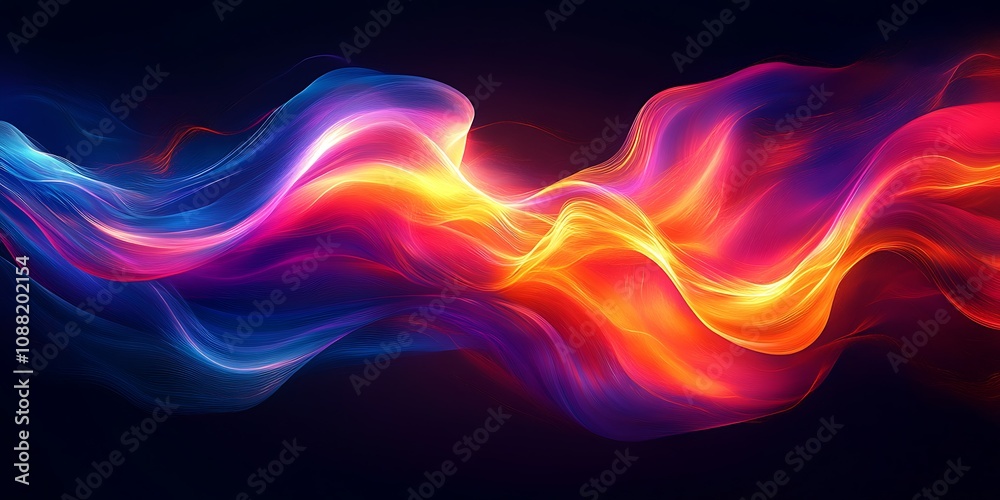 Abstract vibrant wave of light and color.