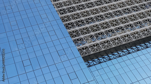Architecture of the facade of a skyscraper in Saudi Arabia
