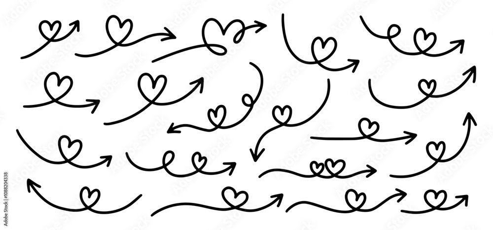 Cute Love Arrow Heart Doodle Cute Love Arrow Heart Doodle