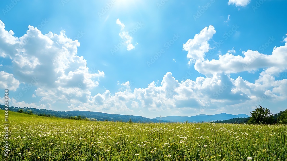 Fototapeta premium Sunny Meadow Landscape