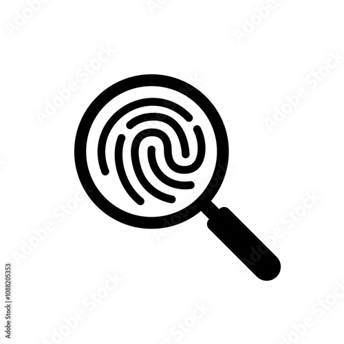 Fingerprint magnifying icon symbol logo