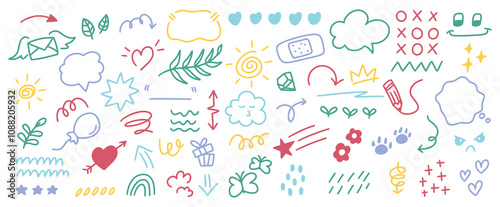 Hand Drawn Cute Doodle for Scrapbook