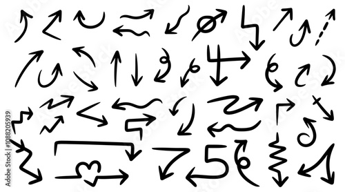 Hand drawn arrow mark icons