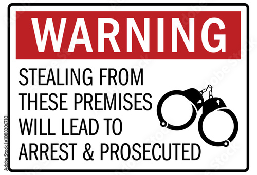 Anti theft signs stealing from these premises will lead to arrest and prosecuted