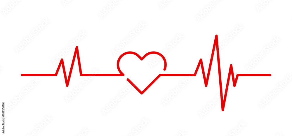 heartbeat pulse heart shape. cardio health line 02 heartbeat pulse heart shape. cardio health line 02