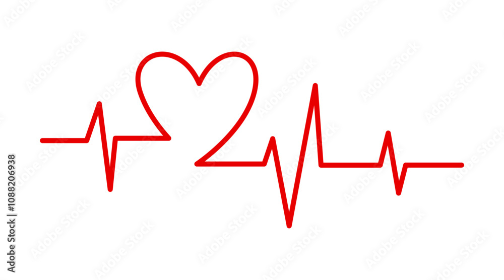 heartbeat pulse heart shape. cardio health line 06 heartbeat pulse heart shape. cardio health line 06