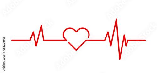 heartbeat pulse heart shape. cardio health line 02