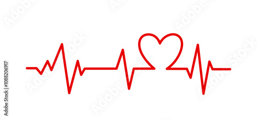 heartbeat pulse heart shape. cardio health line 03