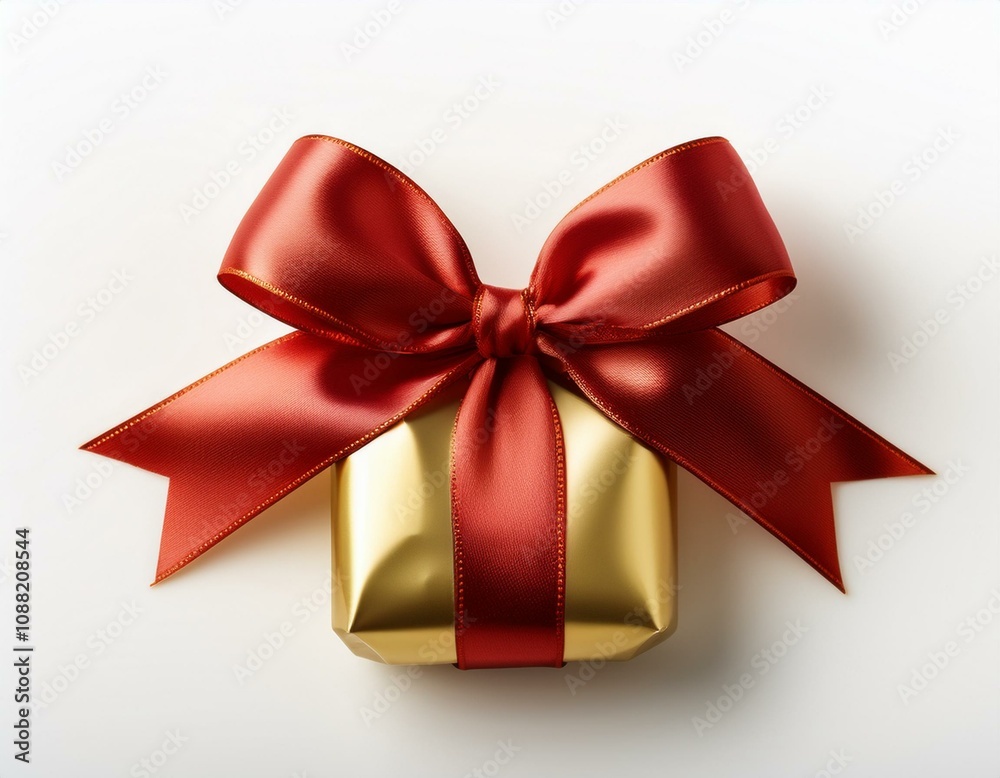Elegant Gold Holiday Party Favor Isolated on White