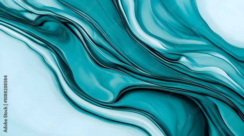 Obraz premium Teal Liquid Abstract Background
